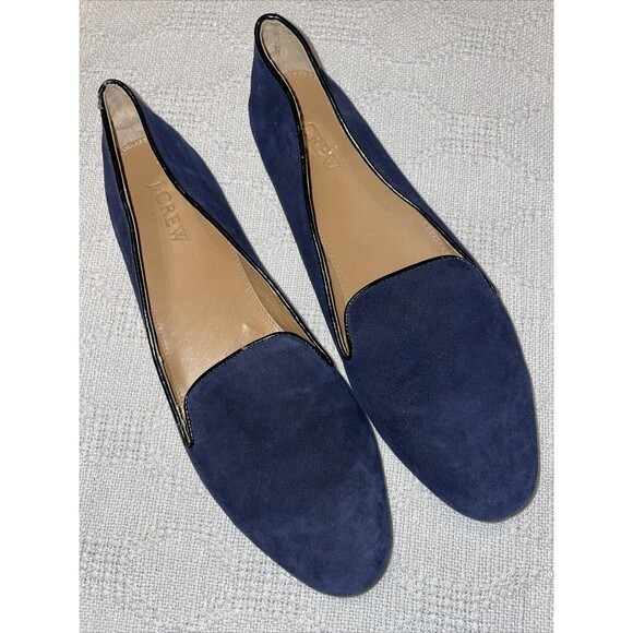 J. Crew Women’s Casual Flats Size 10 M Navy Blue Suede Going Out Party - Picture 1 of 12